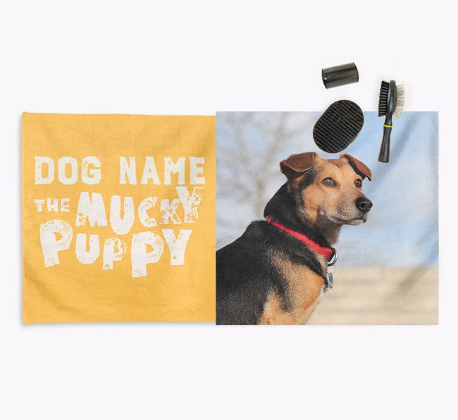 'Mucky Pup' - Personalised {breedFullName} Towel